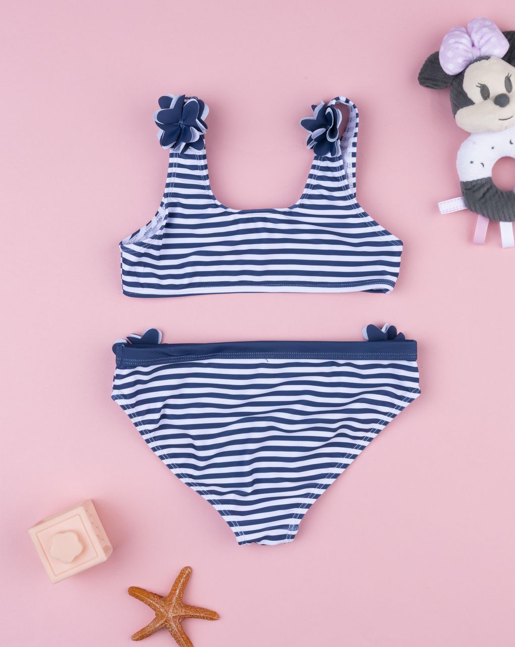 παιδικό μαγιό μπικίνι ριγέ μπλε/λευκό για κορίτσι - Prénatal