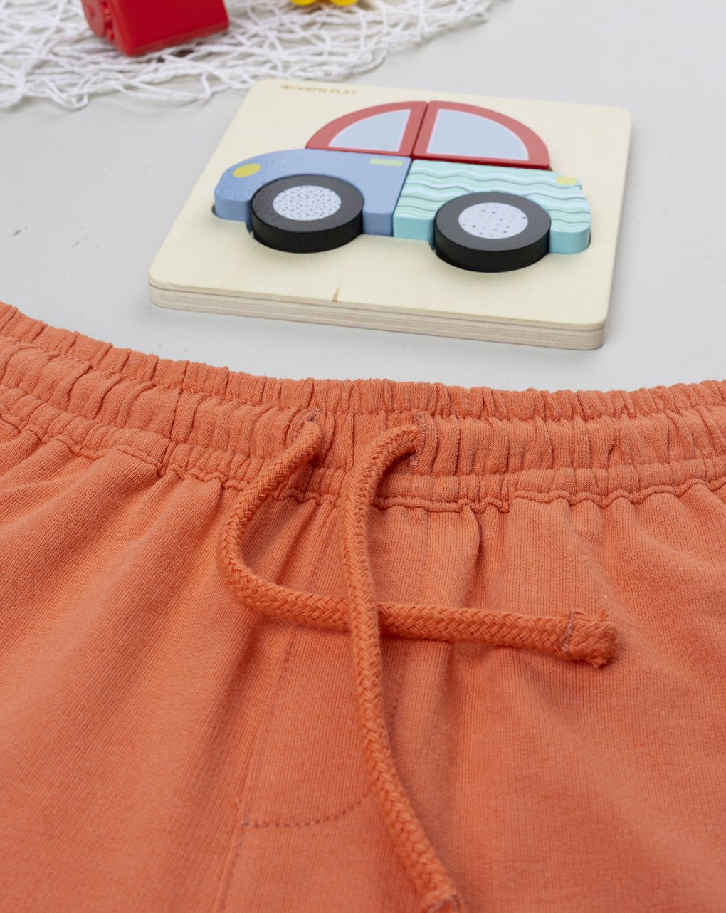 παιδικό σορτσάκι πορτοκαλί good vibes για αγόρι - Prénatal