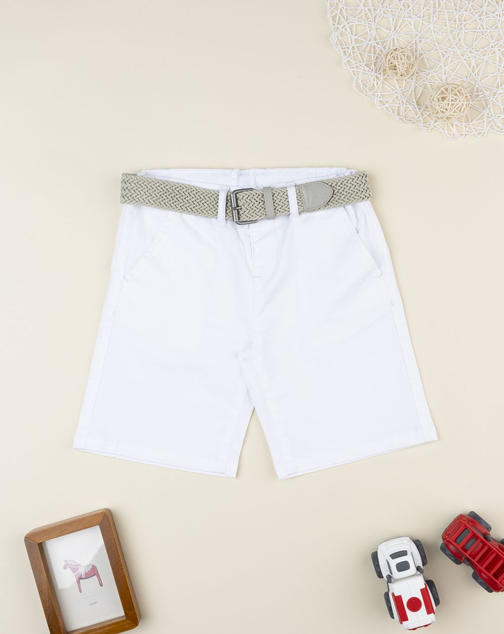 παιδική βερμούδα elegant λευκή για αγόρι