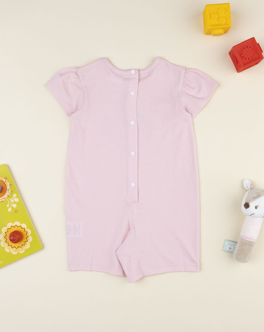 βρεφική ολόσωμη πιτζάμα ροζ με φράουλες για κορίτσι - Prénatal