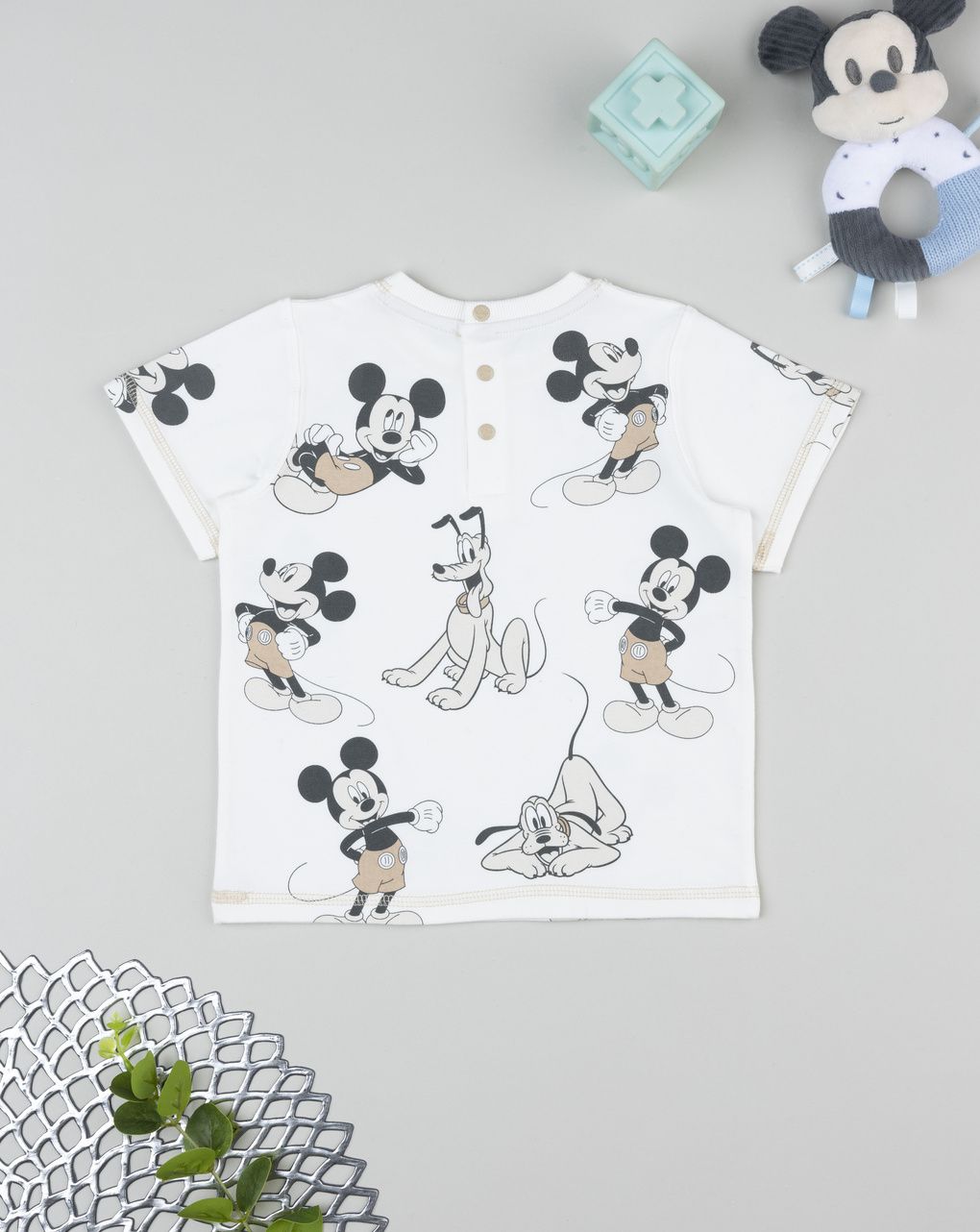 βρεφικό t-shirt λευκό mickey & pluto για αγόρι - Prénatal