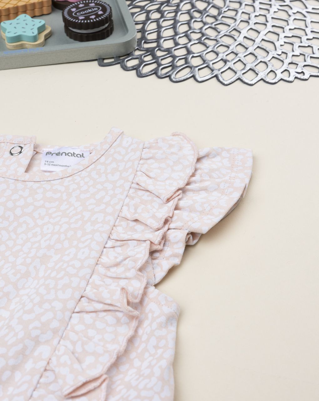 βρεφική ολόσωμη φόρμα ροζ animal print για κορίτσι - Prénatal