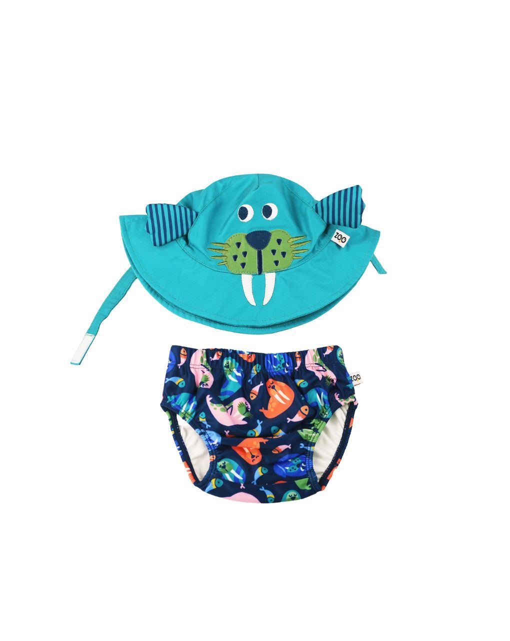 Zoocchini σετ μαγιό και καπέλο upf50+ wally the walrus 6-24 μηνών zoo12021