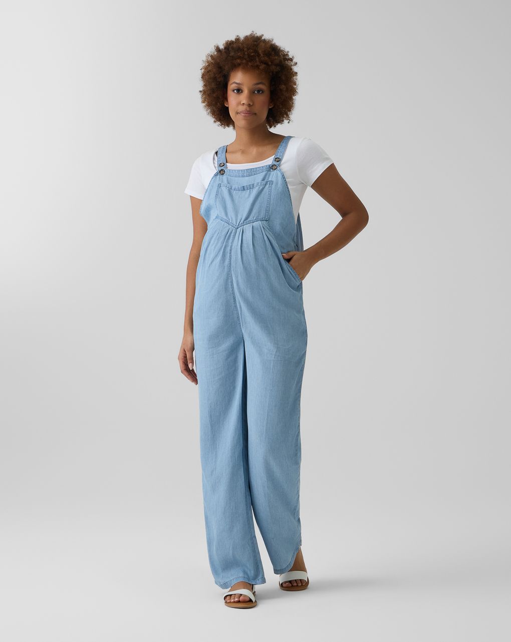 γυναικεία τζιν σαλοπέτα εγκυμοσύνης/θηλασμού μπλε lyocell