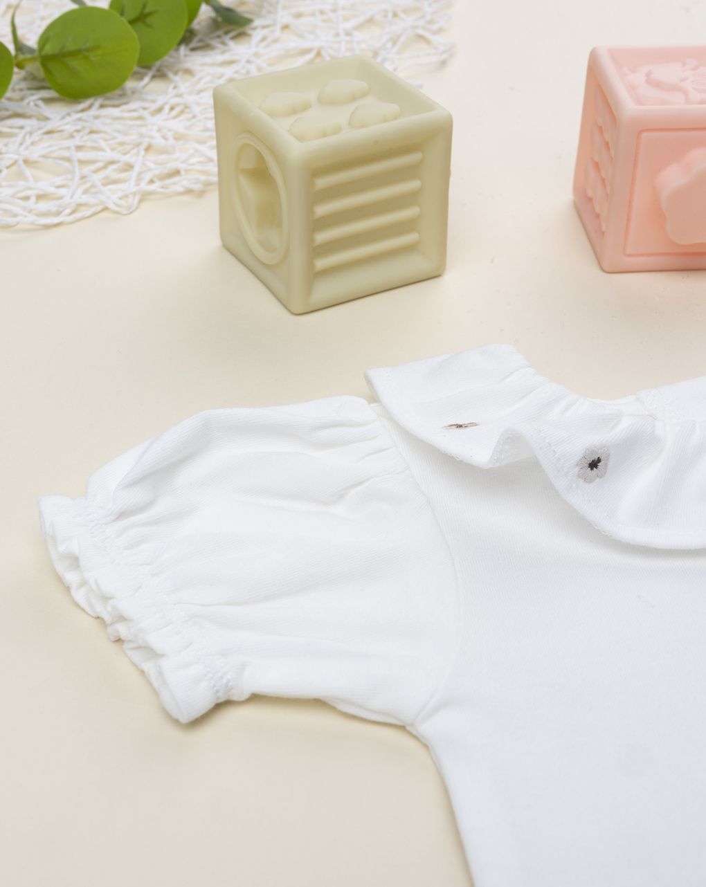 βρεφικό κορμάκι λευκό wood για κορίτσι - Prénatal