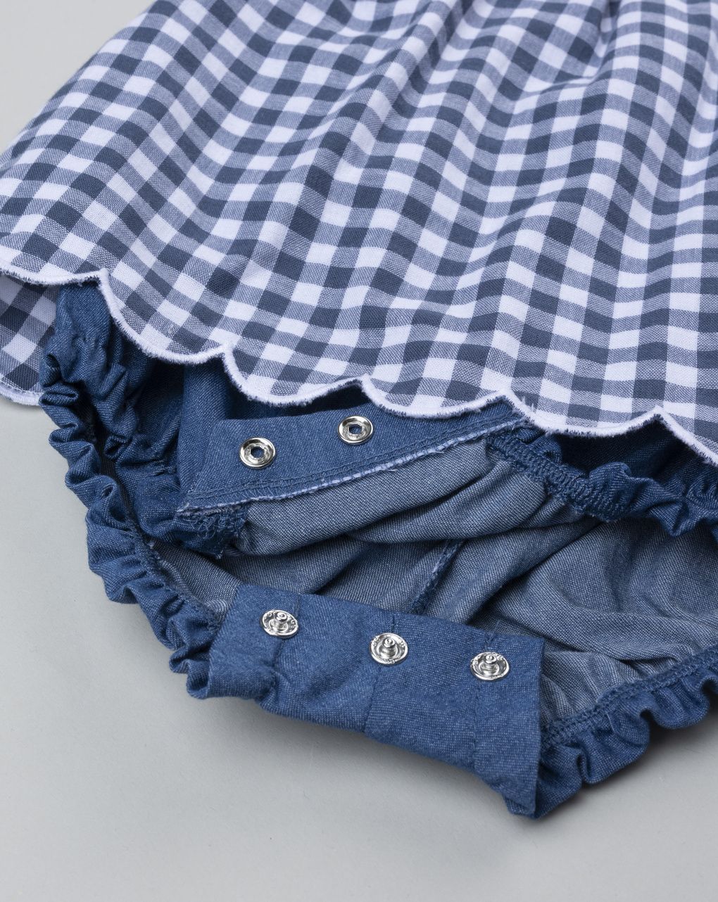 βρεφικό φορμάκι καρό vichy/denim για κορίτσι - Prénatal