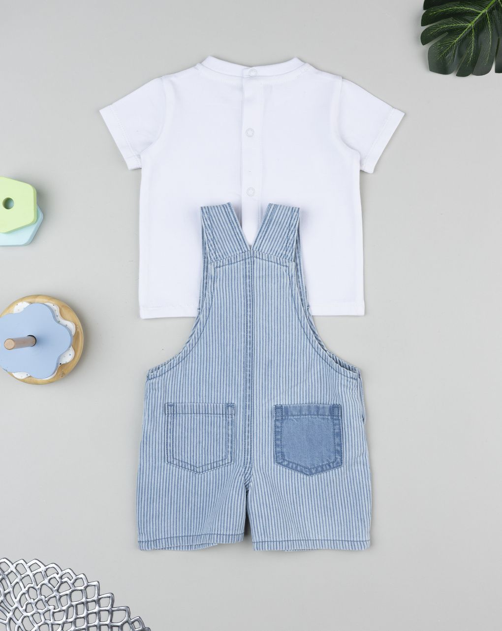 βρεφικό σετ t-shirt και τζιν σαλοπέτα για αγόρι - Prénatal