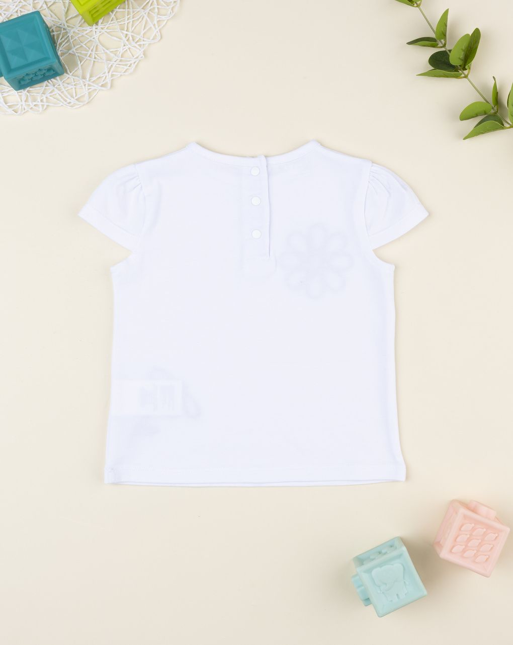 βρεφικό t-shirt λευκό με λουλούδια για κορίτσι - Prénatal