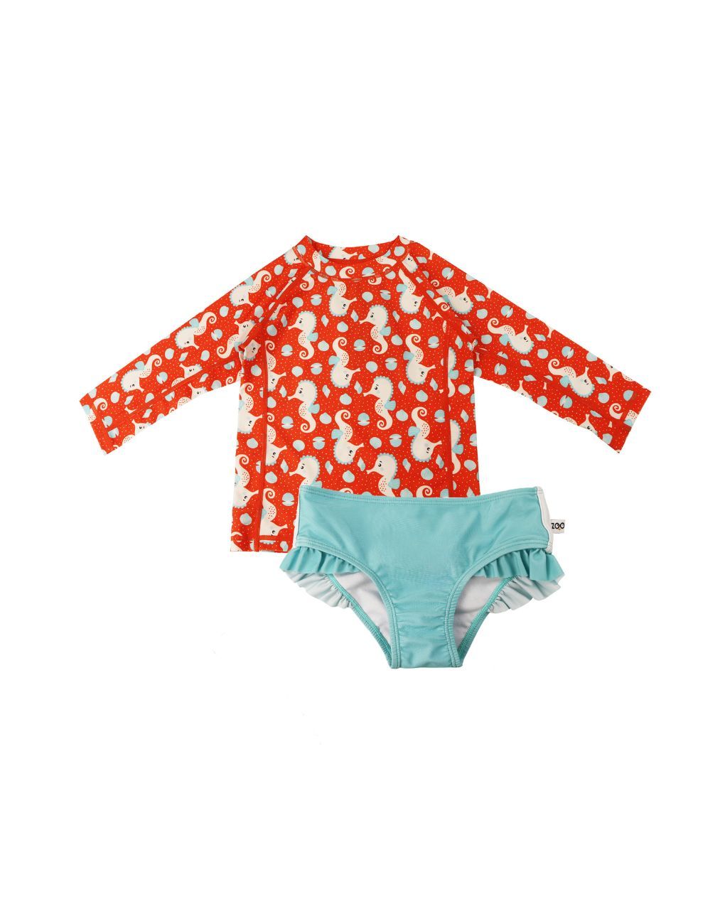 Zoocchini σετ uv μαγιό και μπλούζα sally the seahorse zoo16409