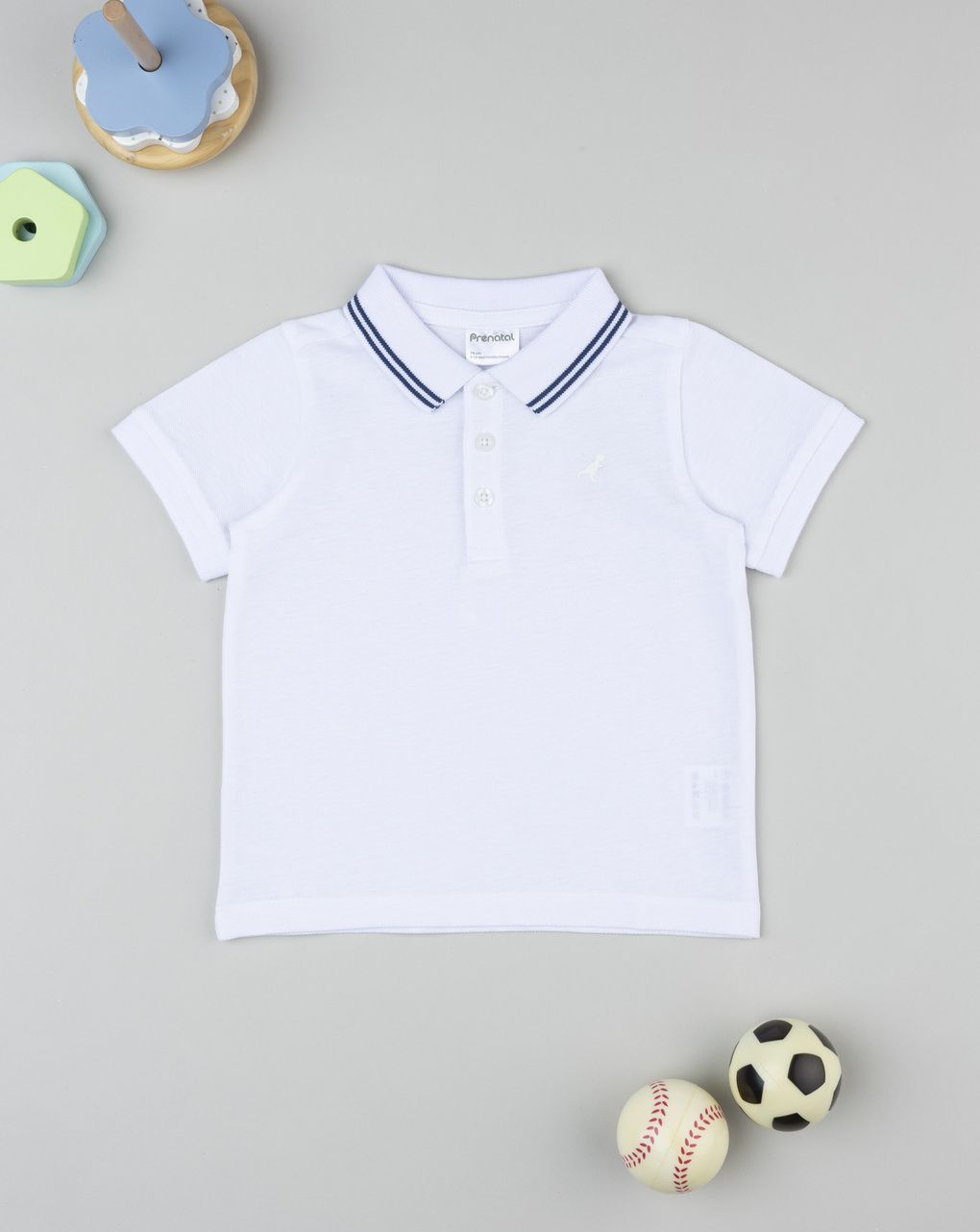 βρεφικό t-shirt πόλο λευκό dino για αγόρι