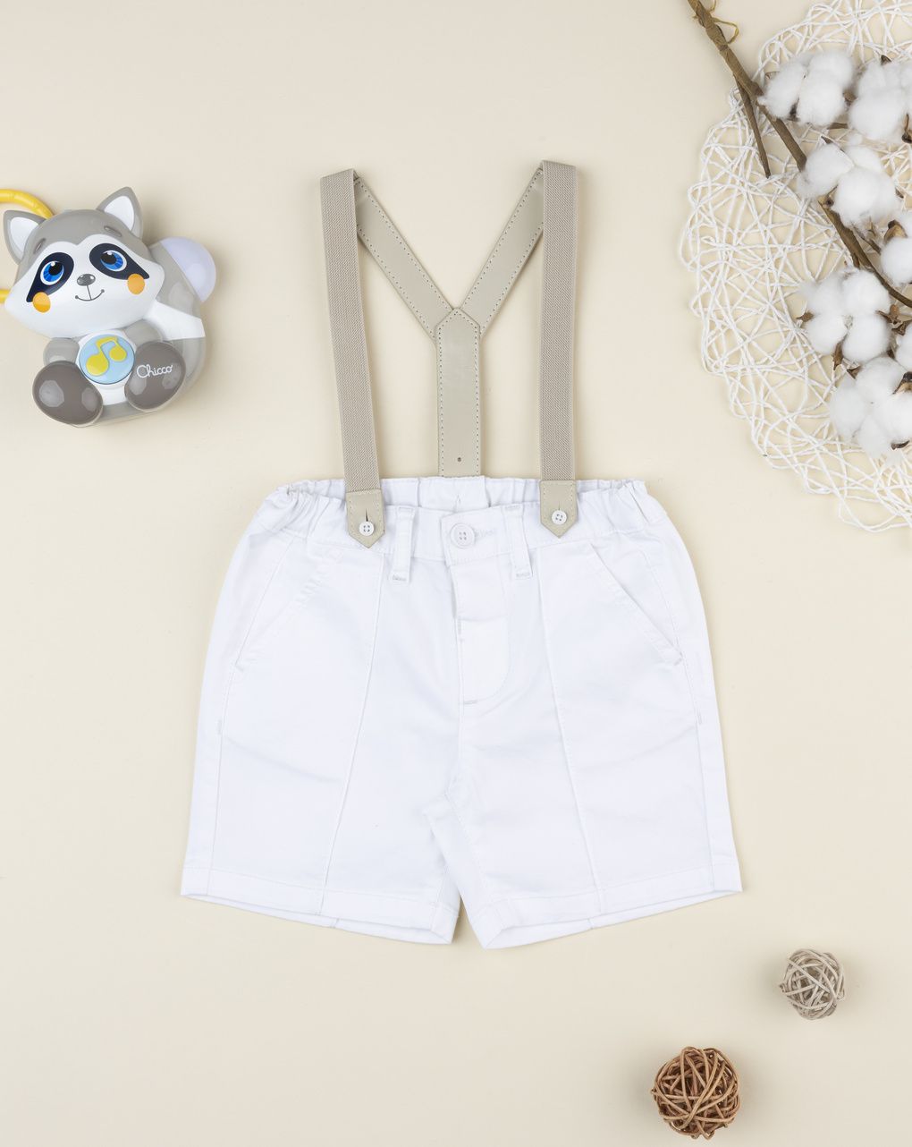 βρεφικό σορτσάκι elegant twill λευκό για αγόρι