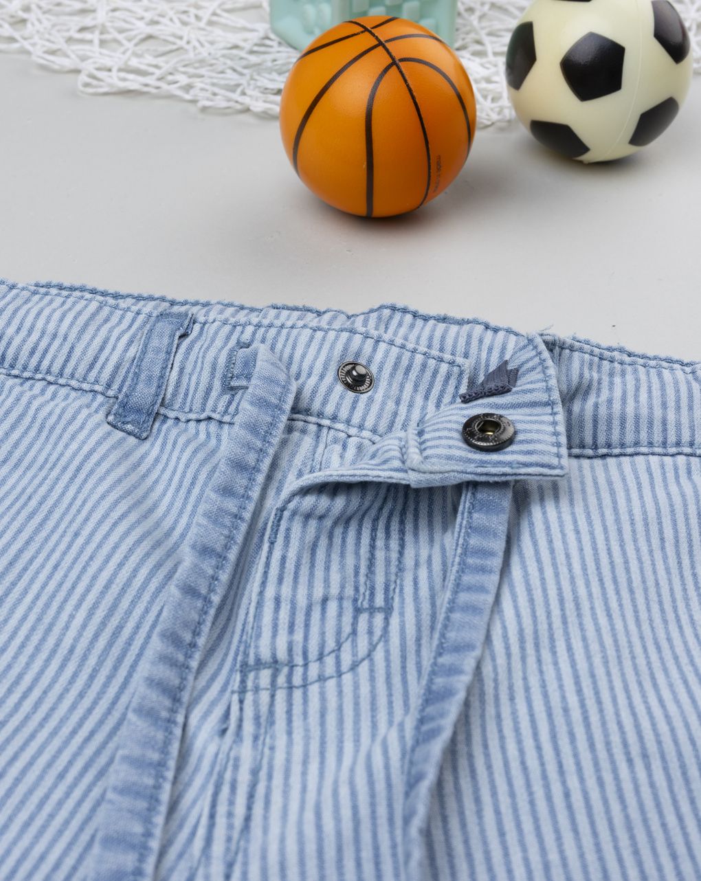 παιδικό τζιν σορτσάκι μπλε ριγέ denim rules για αγόρι - Prénatal