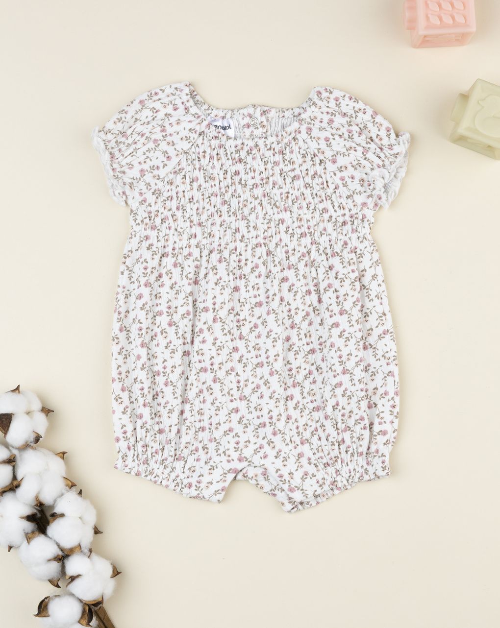 βρεφικό φορμάκι λευκό φλοράλ για κορίτσι