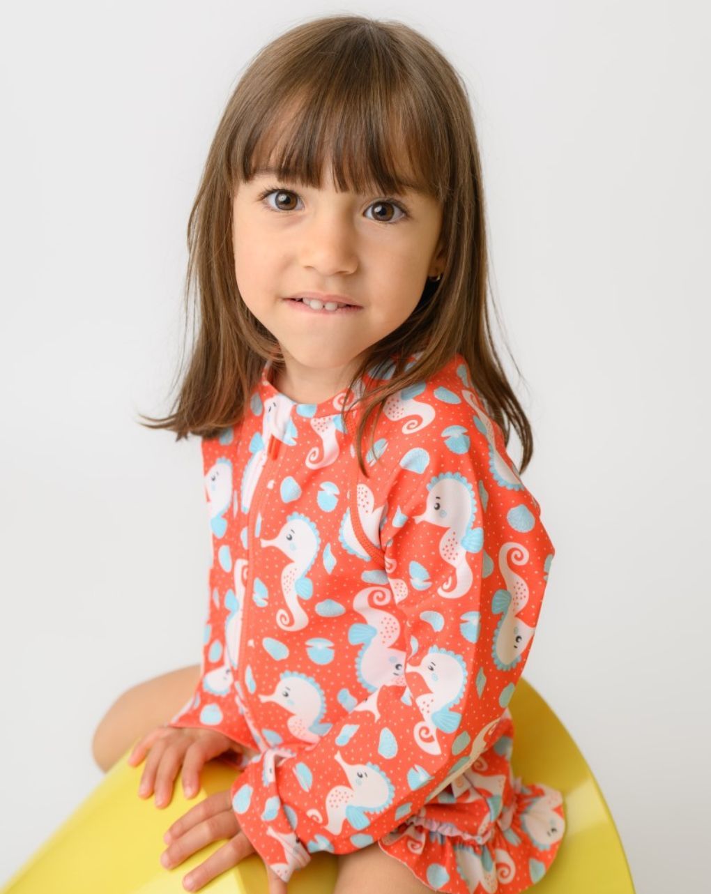 Zoocchini ολόσωμο μαγιό με μανίκια uv sally the seahorse zoo12604 - Zoocchini