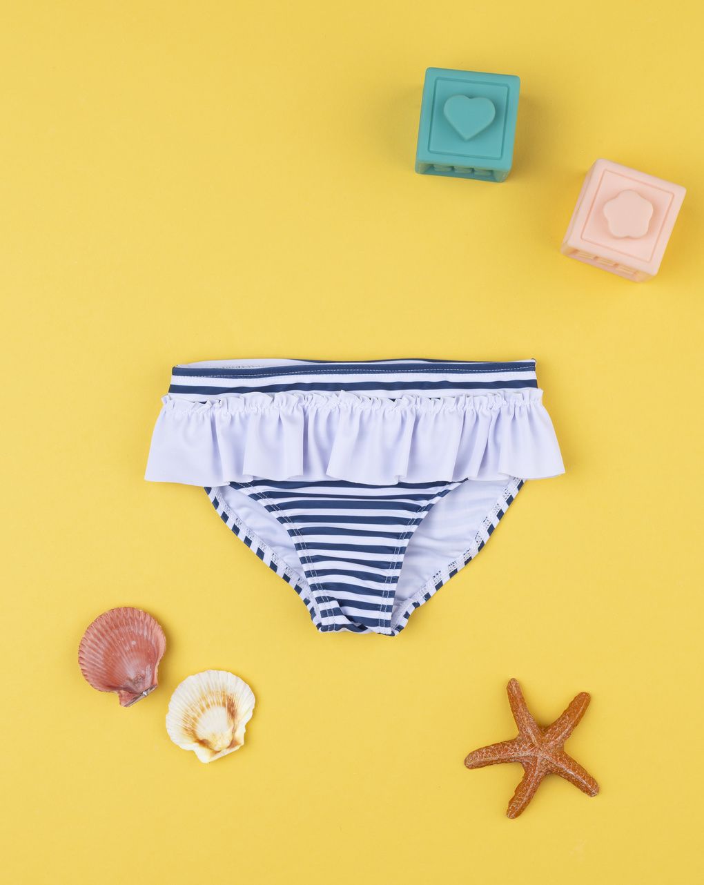 βρεφικό μαγιό σλιπ ριγέ μπλε/λευκό για κορίτσι