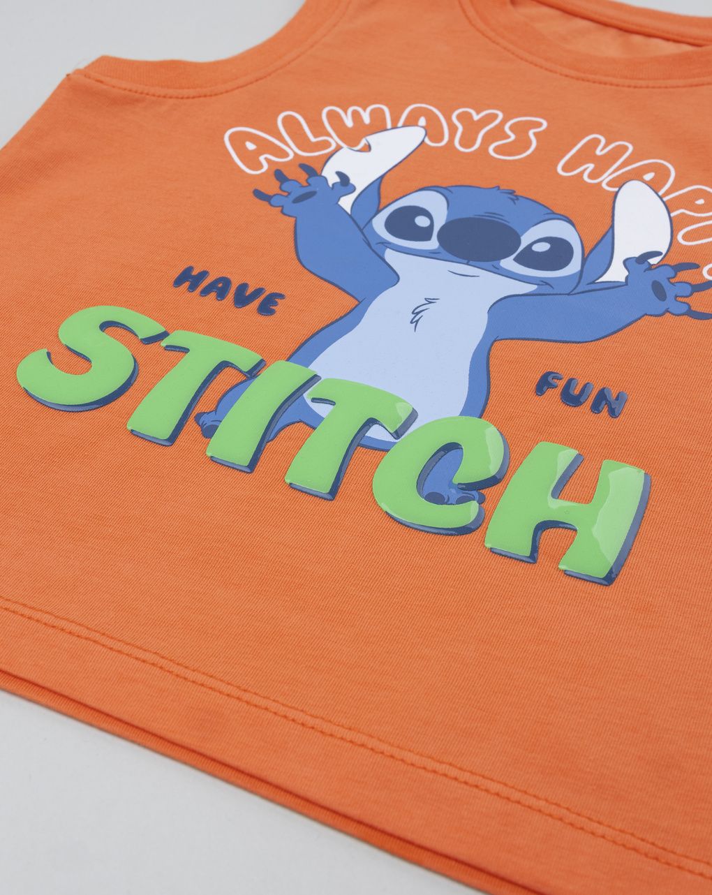 βρεφική αμάνικη μπλούζα πορτοκαλί stitch για αγόρι - Prénatal