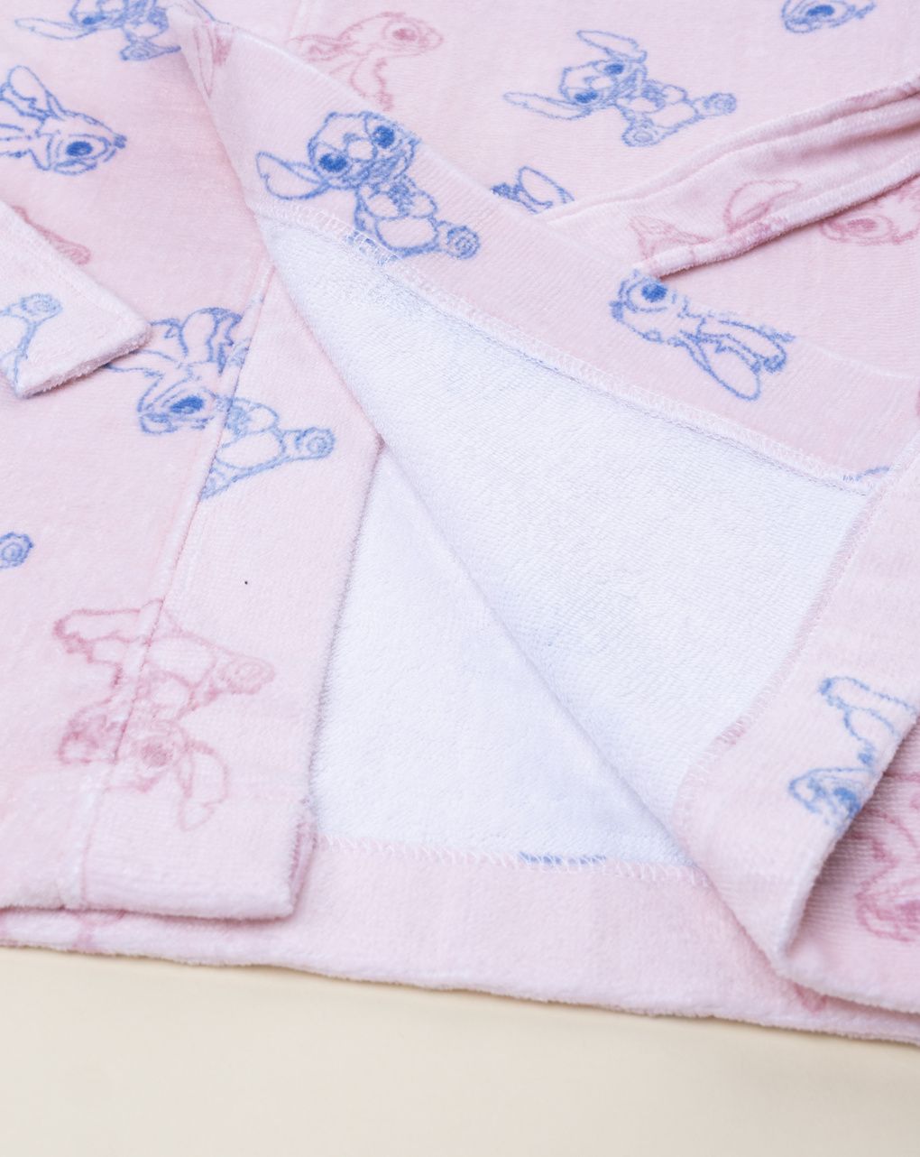 παιδικό μπουρνούζι σενίλ ροζ stitch για κορίτσι - Prénatal