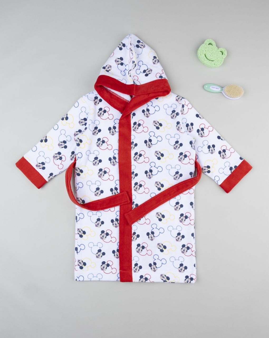 παιδικό μπουρνούζι σενίλ λευκό mickey για αγόρι - Prénatal