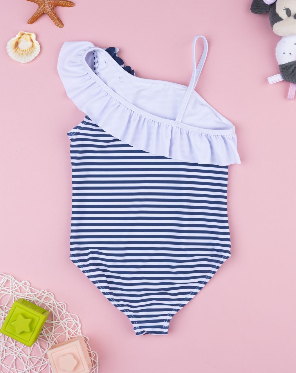 παιδικό ολόσωμο μαγιό ριγέ μπλε/λευκό για κορίτσι - Prénatal