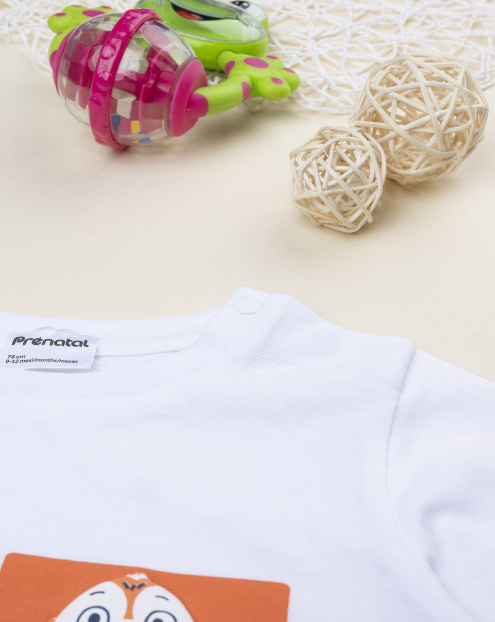 βρεφικό t-shirt λευκό με ζωάκια για αγόρι - Prénatal