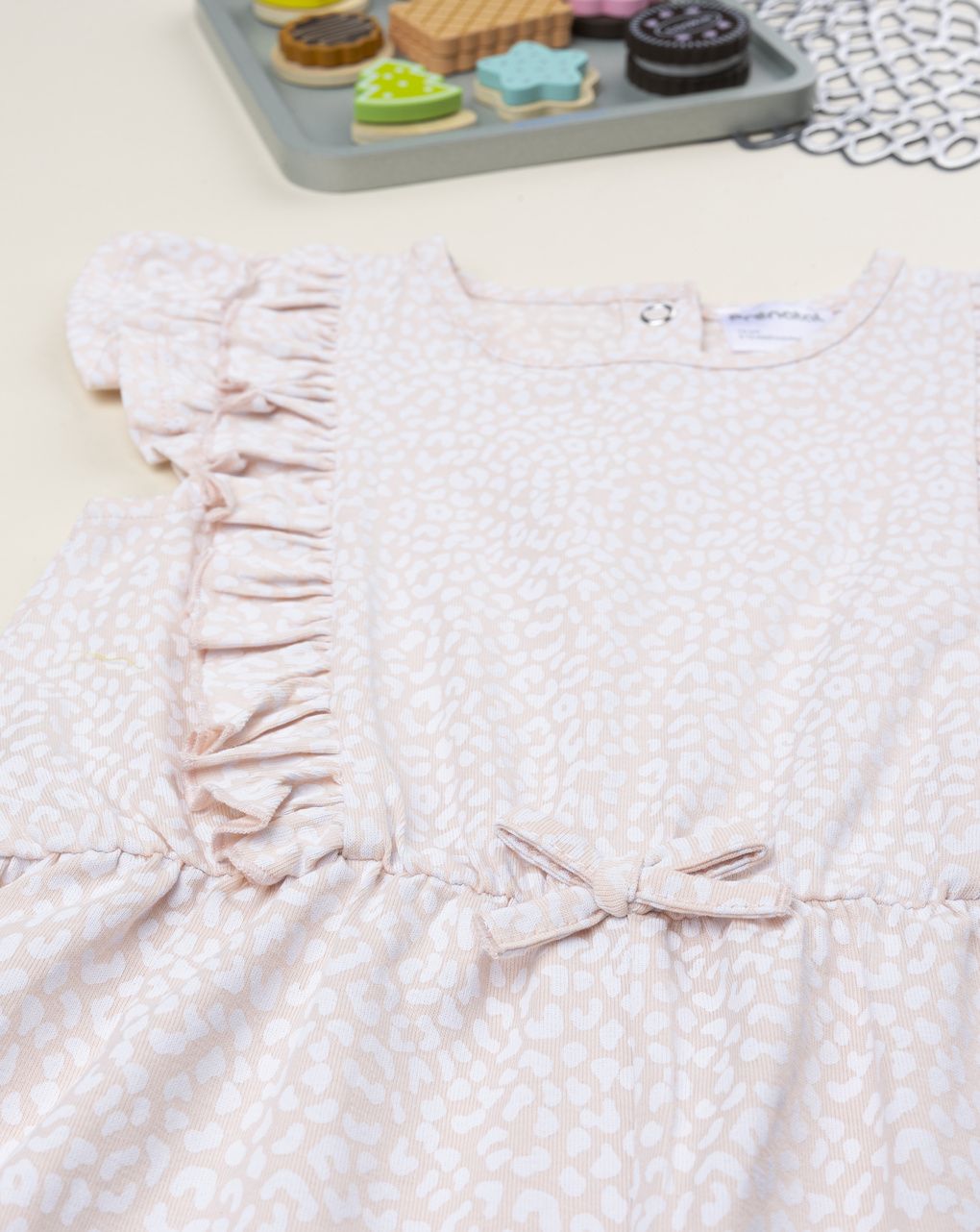 βρεφική ολόσωμη φόρμα ροζ animal print για κορίτσι - Prénatal