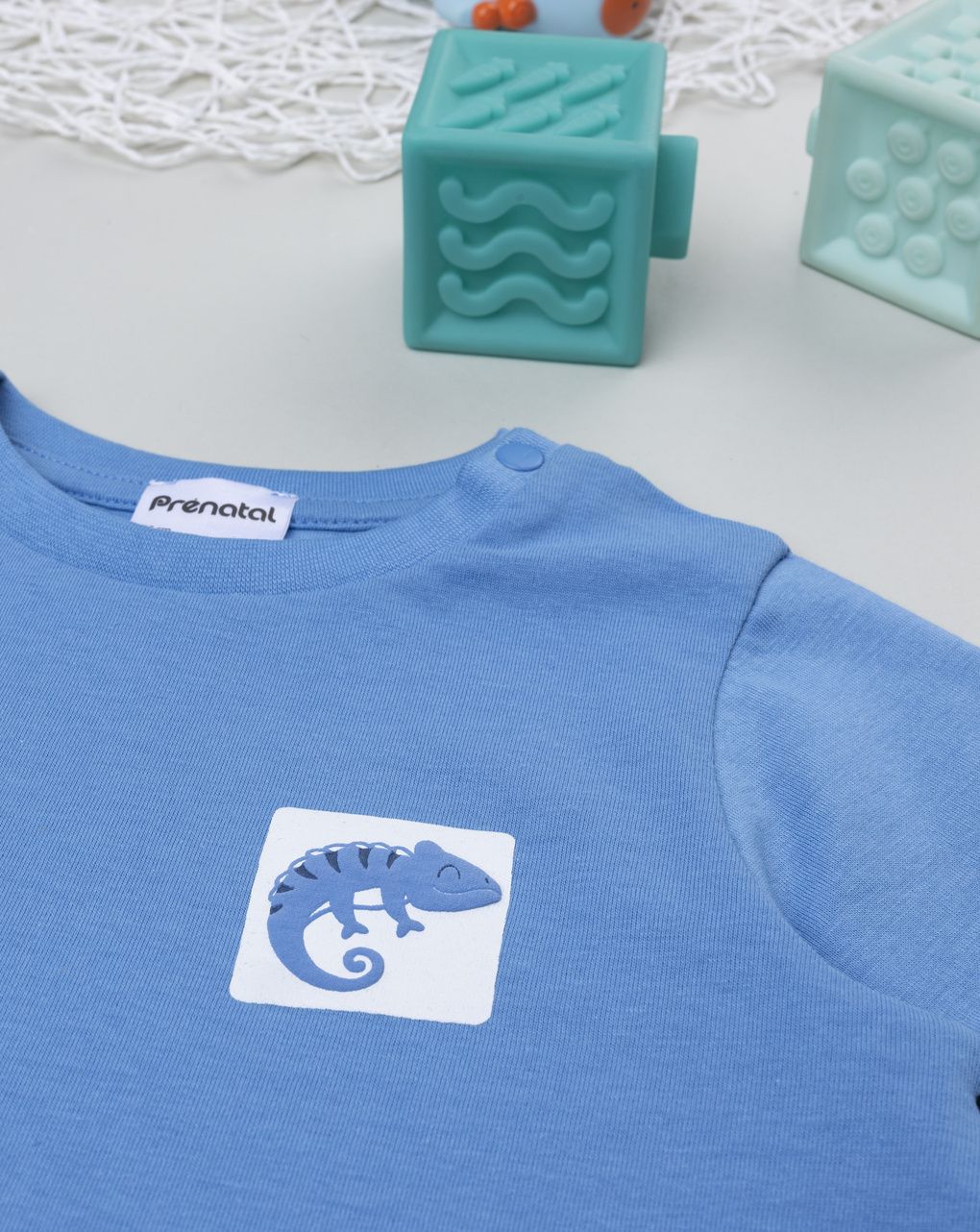 βρεφικό t-shirt μπλε με χαμαιλέοντα για αγόρι - Prénatal