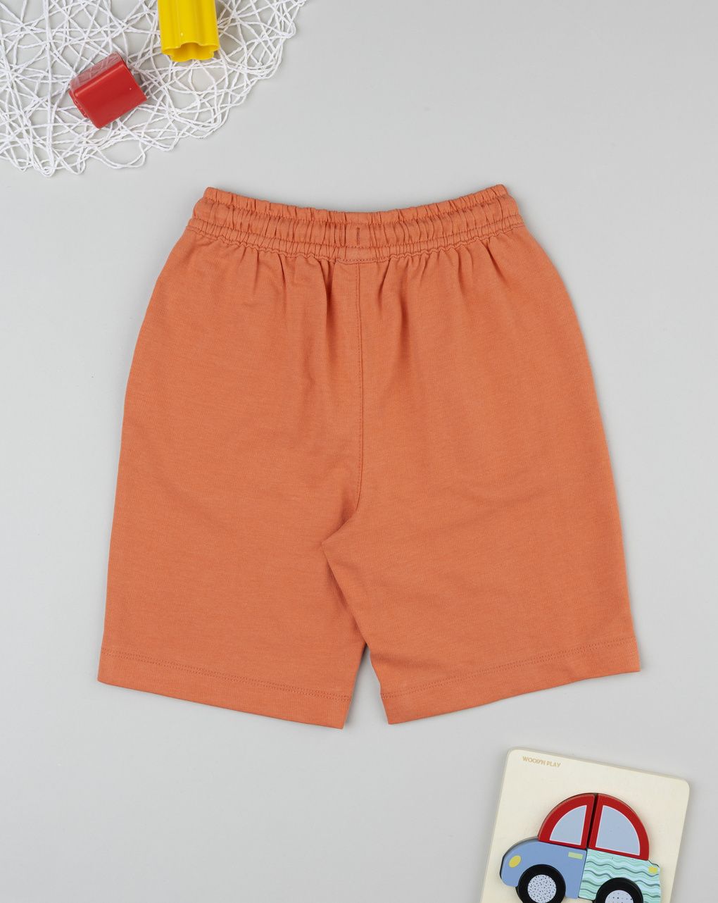 παιδικό σορτσάκι πορτοκαλί good vibes για αγόρι - Prénatal