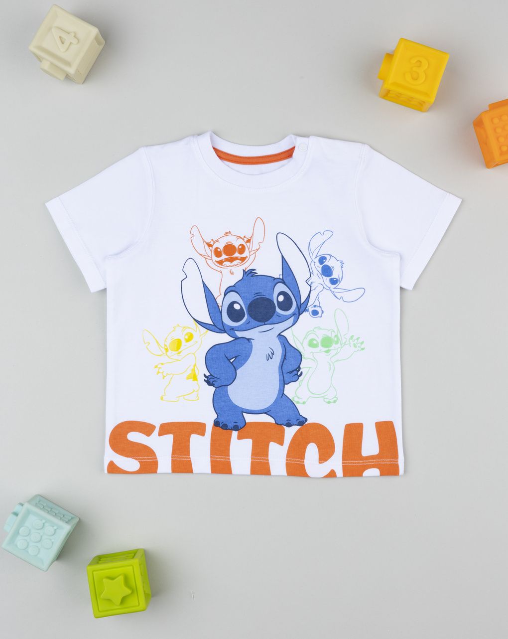 βρεφικό t-shirt λευκό stitch για αγόρι
