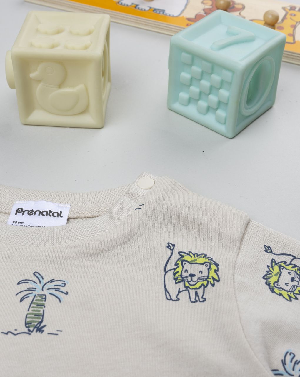 βρεφικό t-shirt μπεζ safari για αγόρι - Prénatal