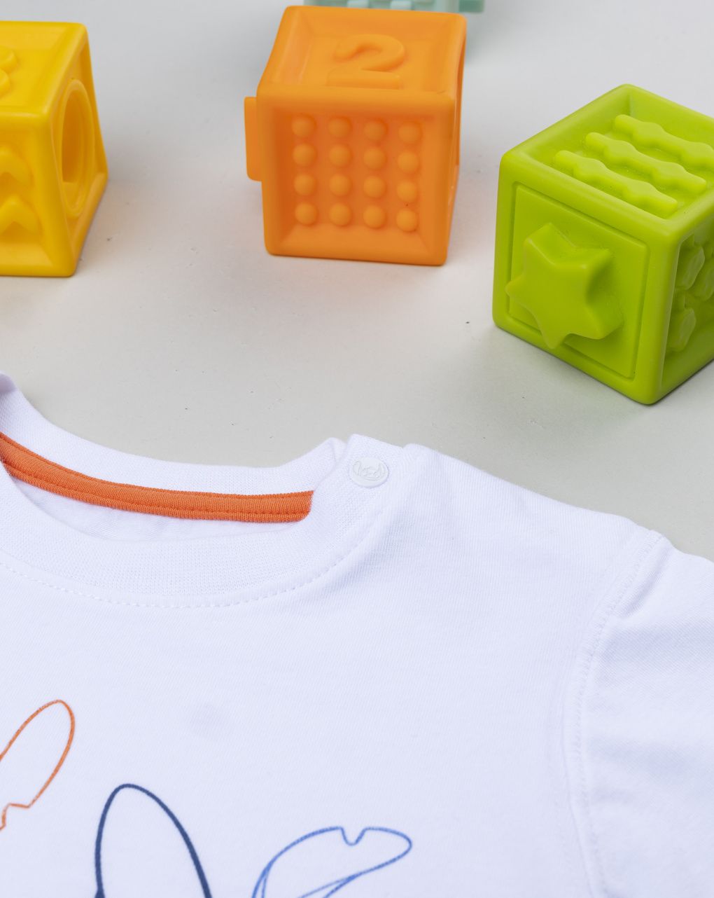 βρεφικό t-shirt λευκό stitch για αγόρι - Prénatal