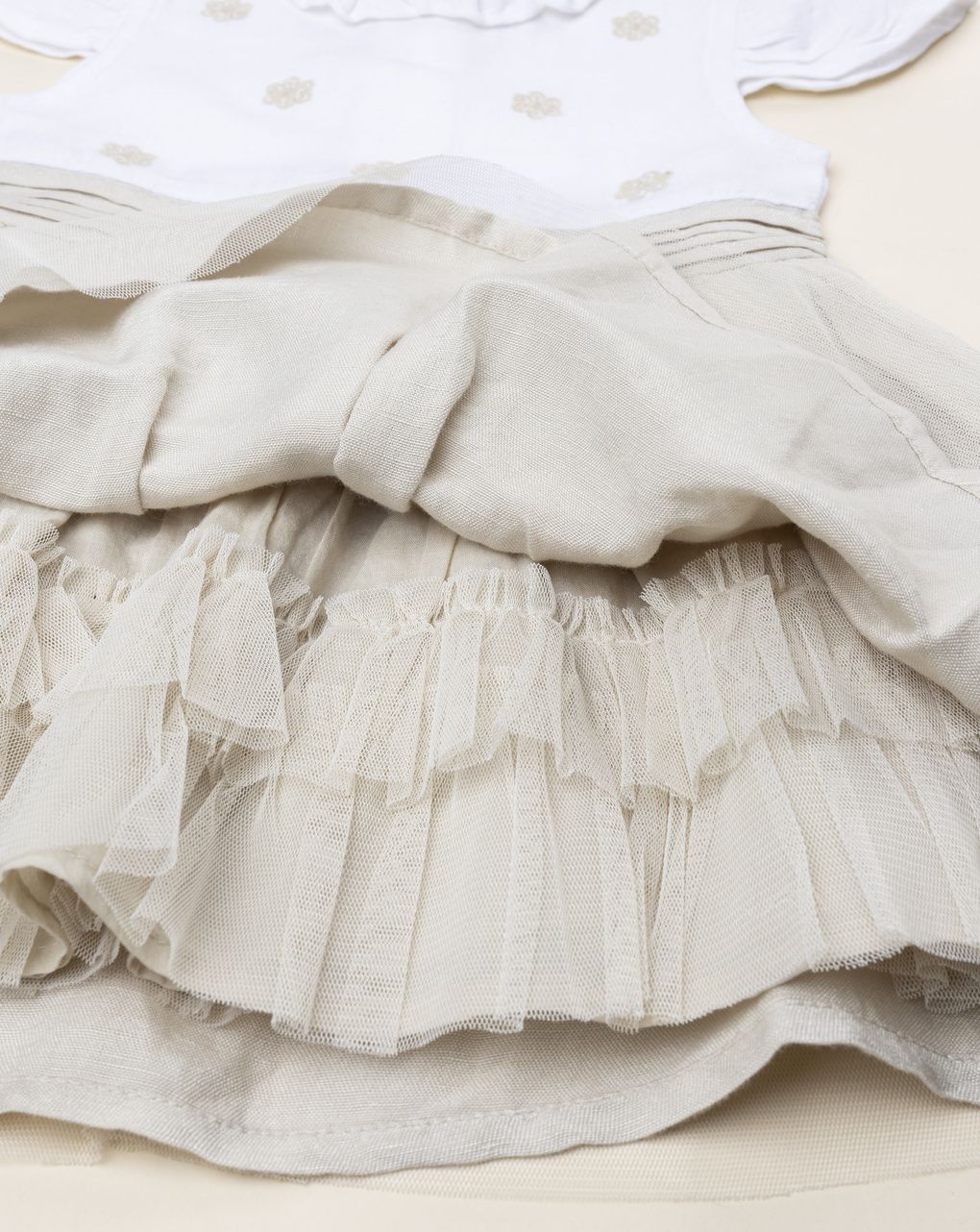 βρεφικό φόρεμα λινό elegant με λουλούδια για κορίτσι - Prénatal