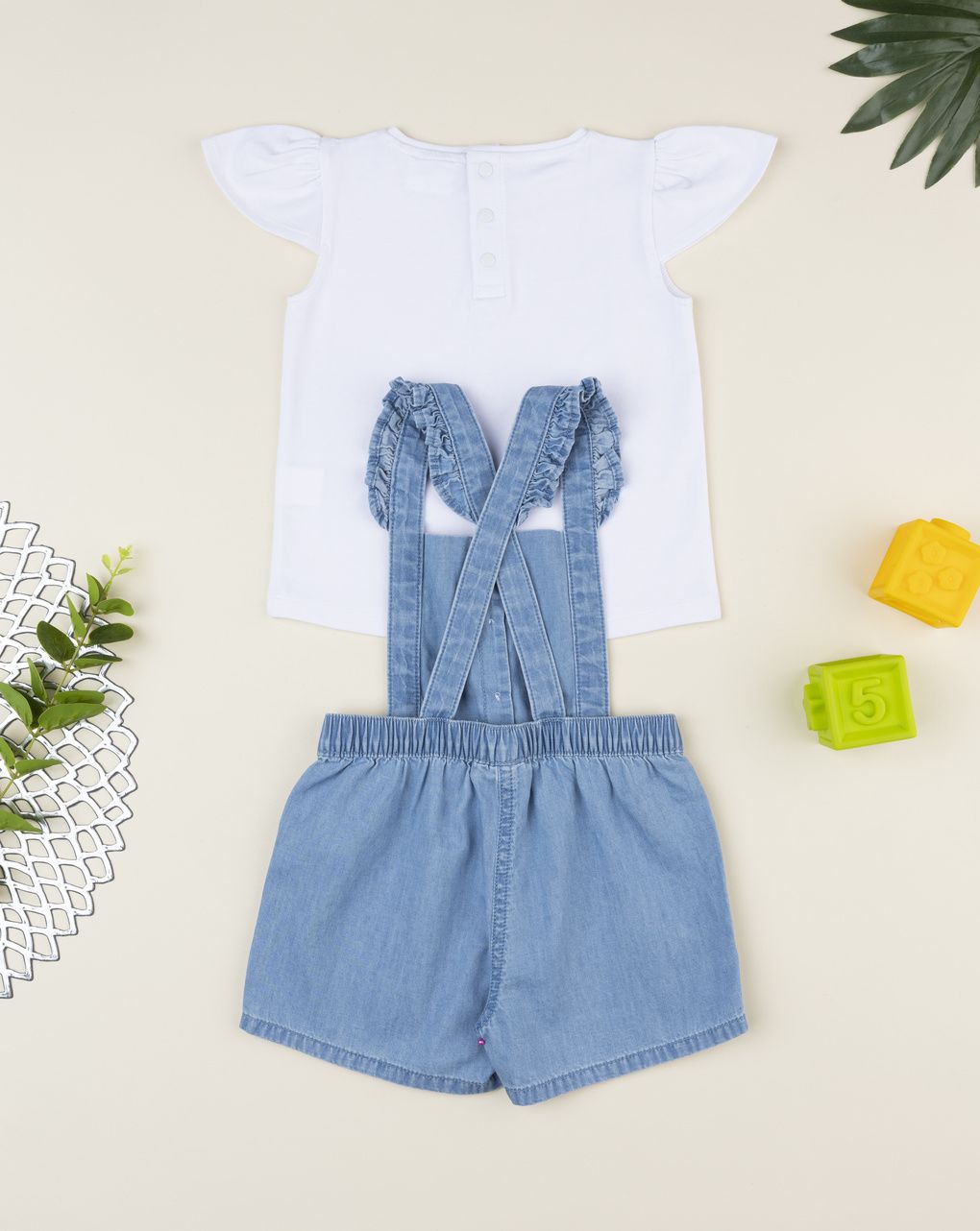 βρεφικό σετ t-shirt και τζιν σαλοπέτα για κορίτσι - Prénatal