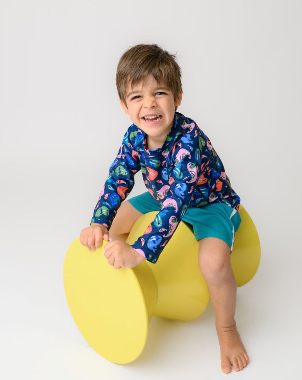 Zoocchini σετ uv μαγιό σορτς και μπλούζα wally the walrus zoo16407 - Zoocchini