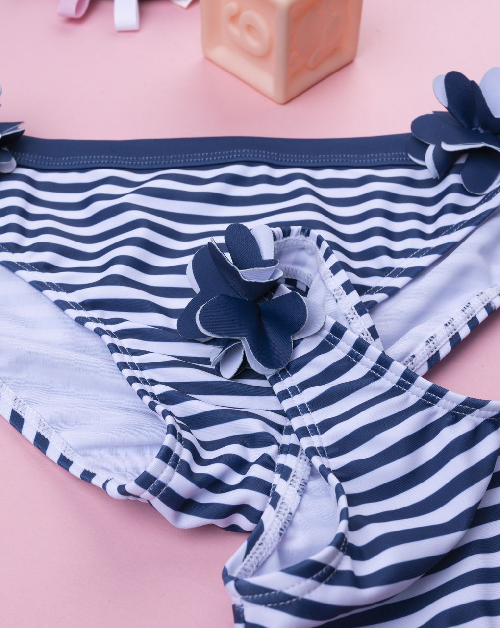 παιδικό μαγιό μπικίνι ριγέ μπλε/λευκό για κορίτσι - Prénatal