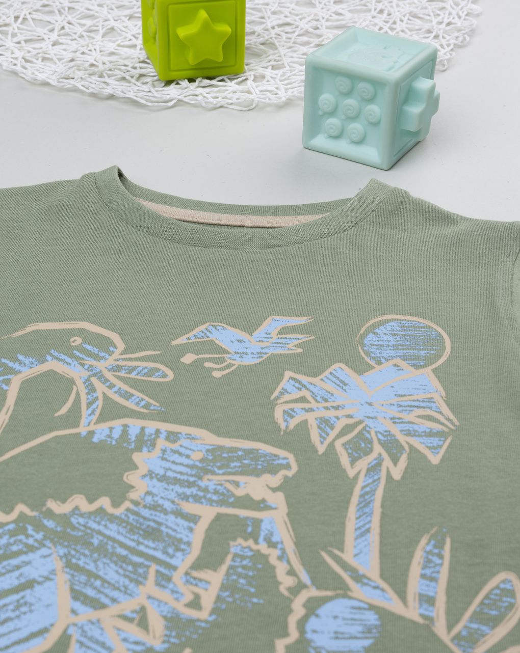 παιδικό t-shirt λαδί dinos για αγόρι - Prénatal