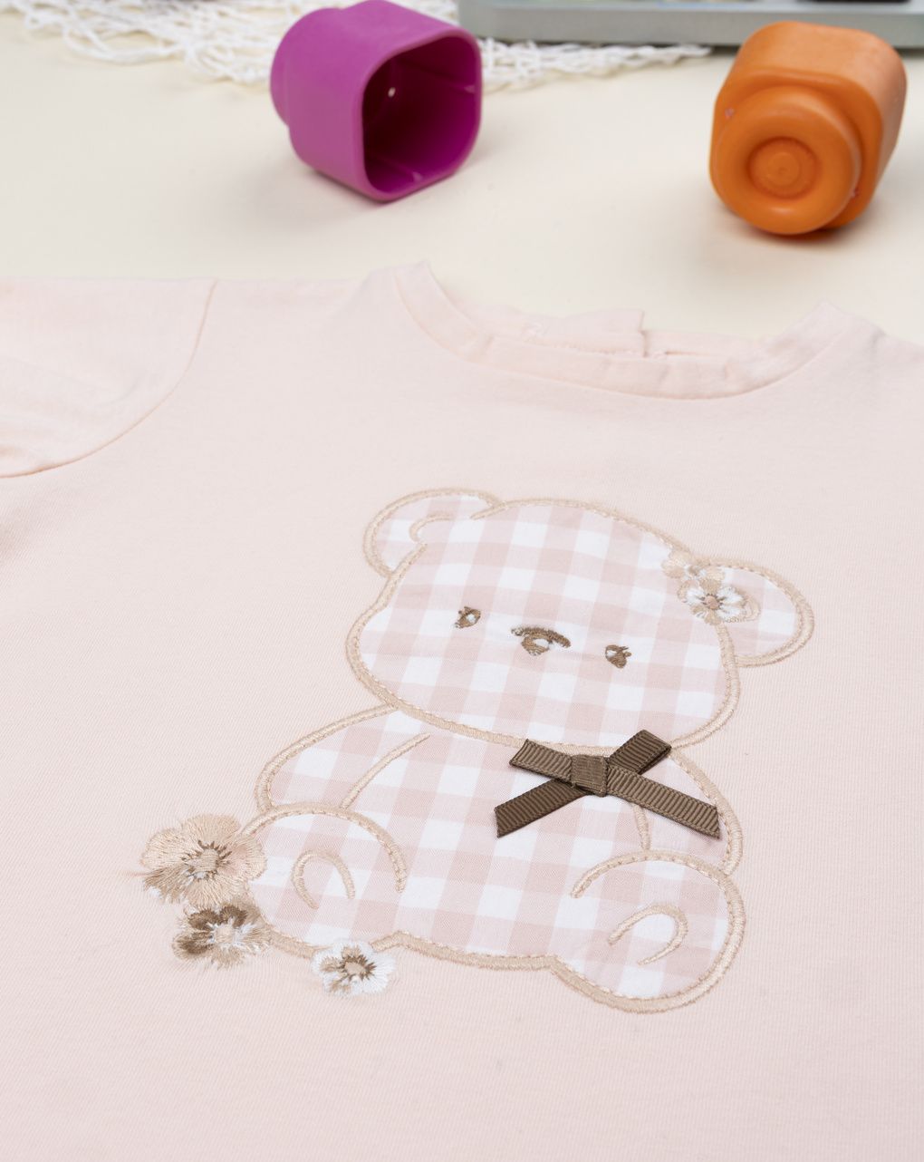 βρεφικό t-shirt ροζ με αρκουδάκι για κορίτσι - Prénatal