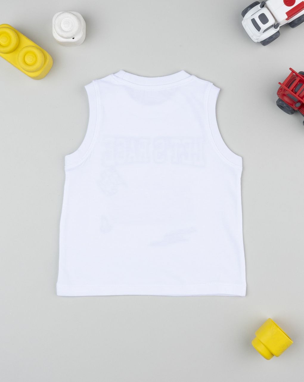 βρεφική αμάνικη μπλούζα λευκή cars για αγόρι - Prénatal