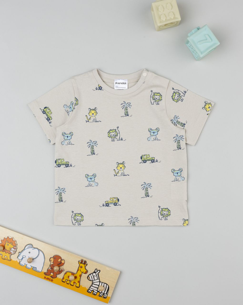 βρεφικό t-shirt μπεζ safari για αγόρι