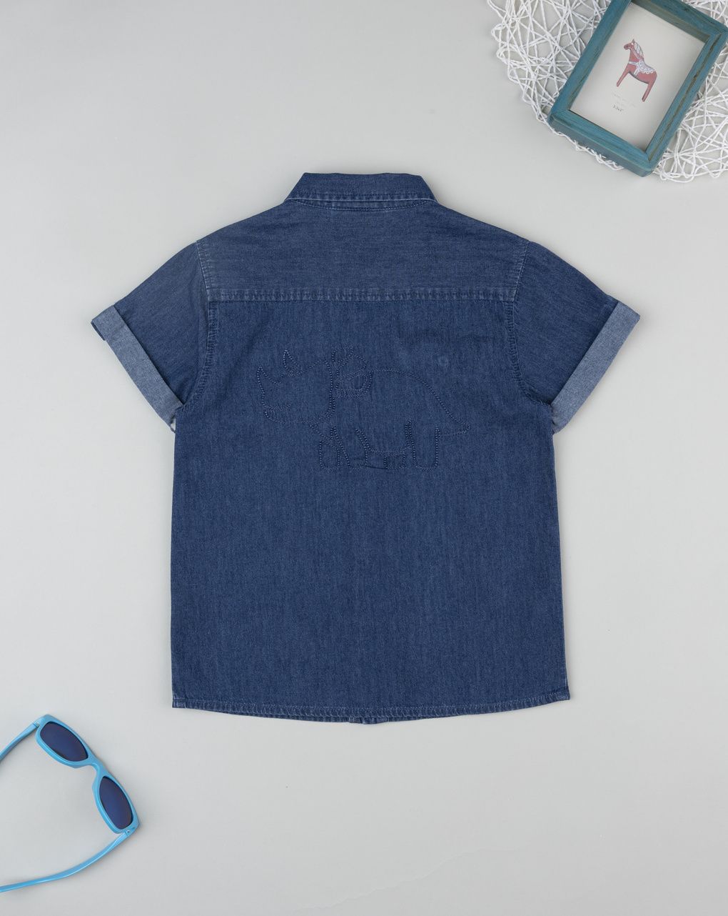 παιδικό τζιν πουκάμισο dino για αγόρι - Prénatal