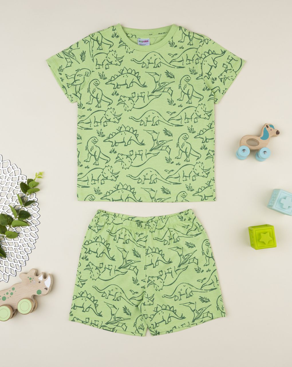παιδική πιτζάμα πράσινη dino για αγόρι