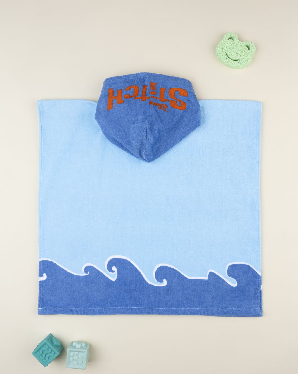βρεφικό πόντσο θαλάσσης μπλε stitch για αγόρι - Prénatal