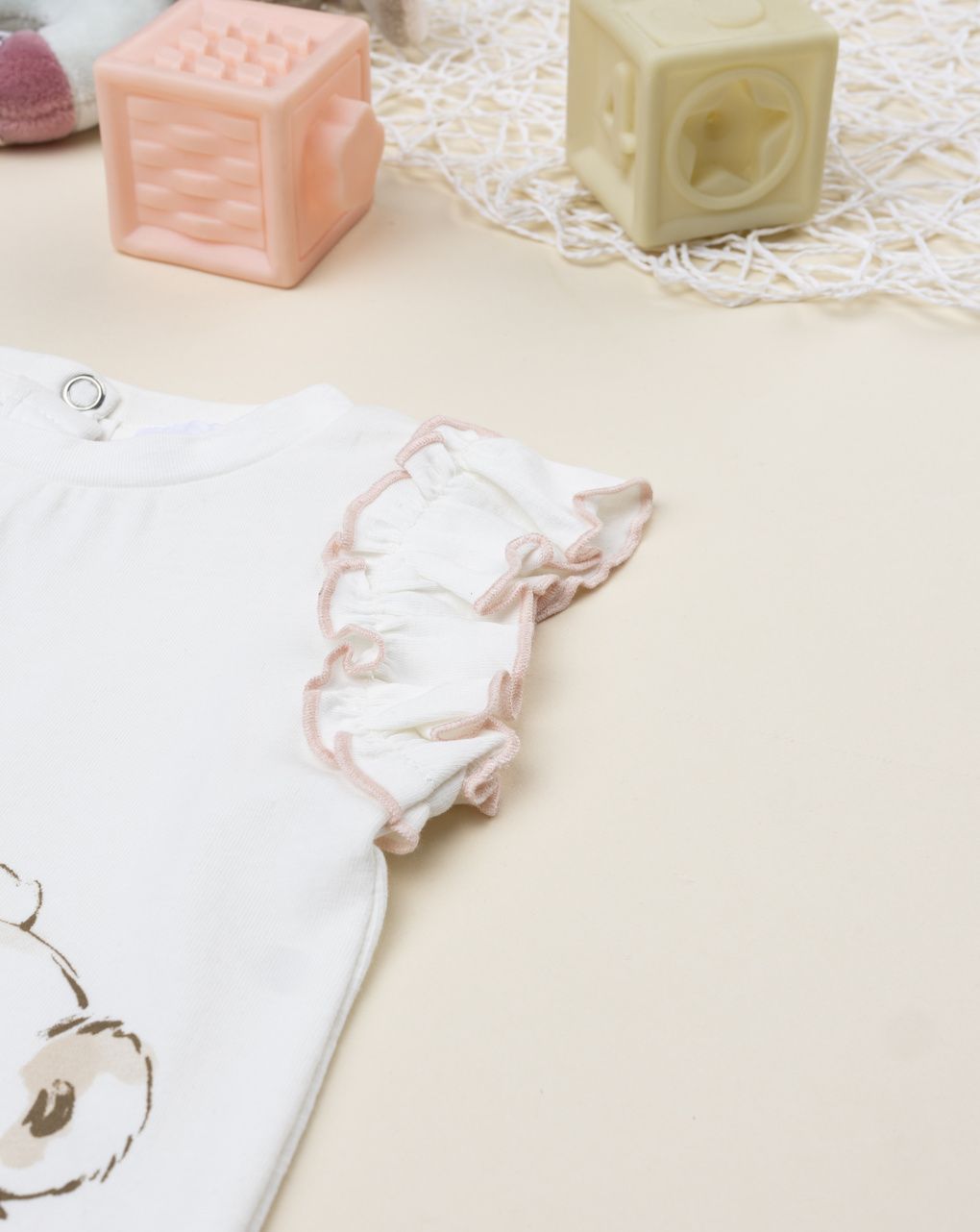 βρεφικό t-shirt λευκό με αρκουδάκι για κορίτσι - Prénatal