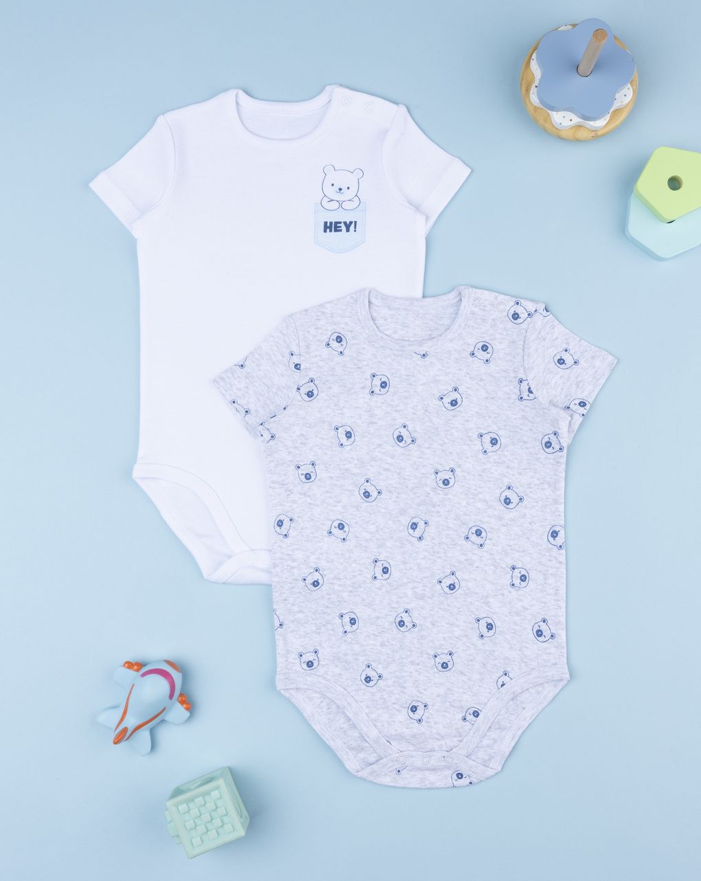 βρεφικά κορμάκια πακέτο x2 με αρκουδάκια για αγόρι