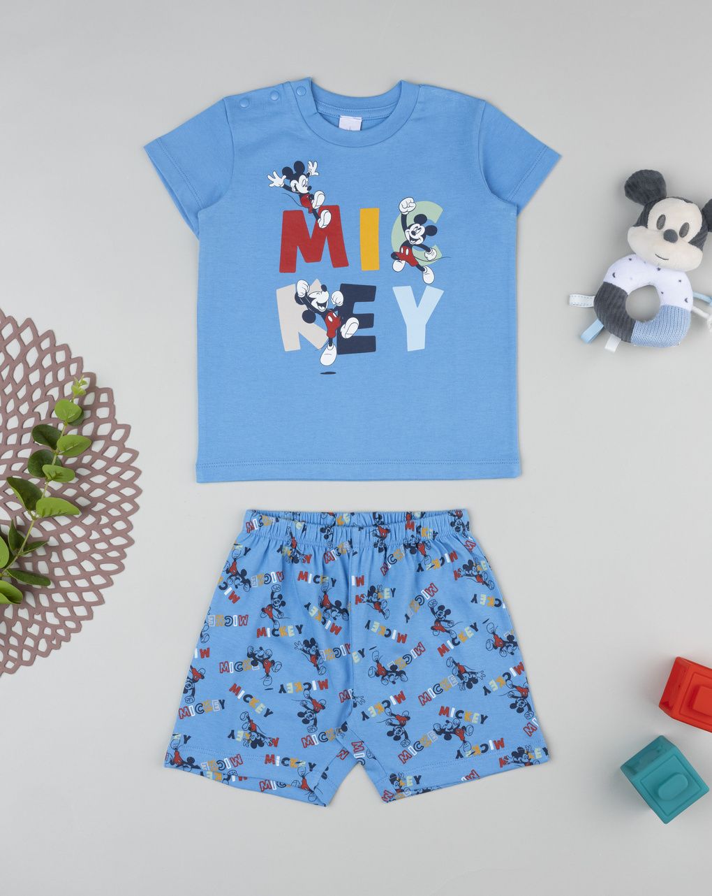 βρεφική πιτζάμα γαλάζια mickey για αγόρι - Prénatal