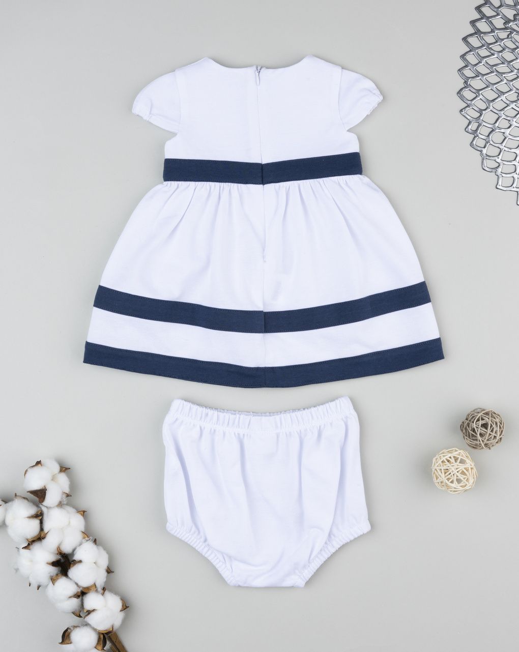 βρεφικό φόρεμα elegant λευκό με λουλούδι για κορίτσι - Prénatal