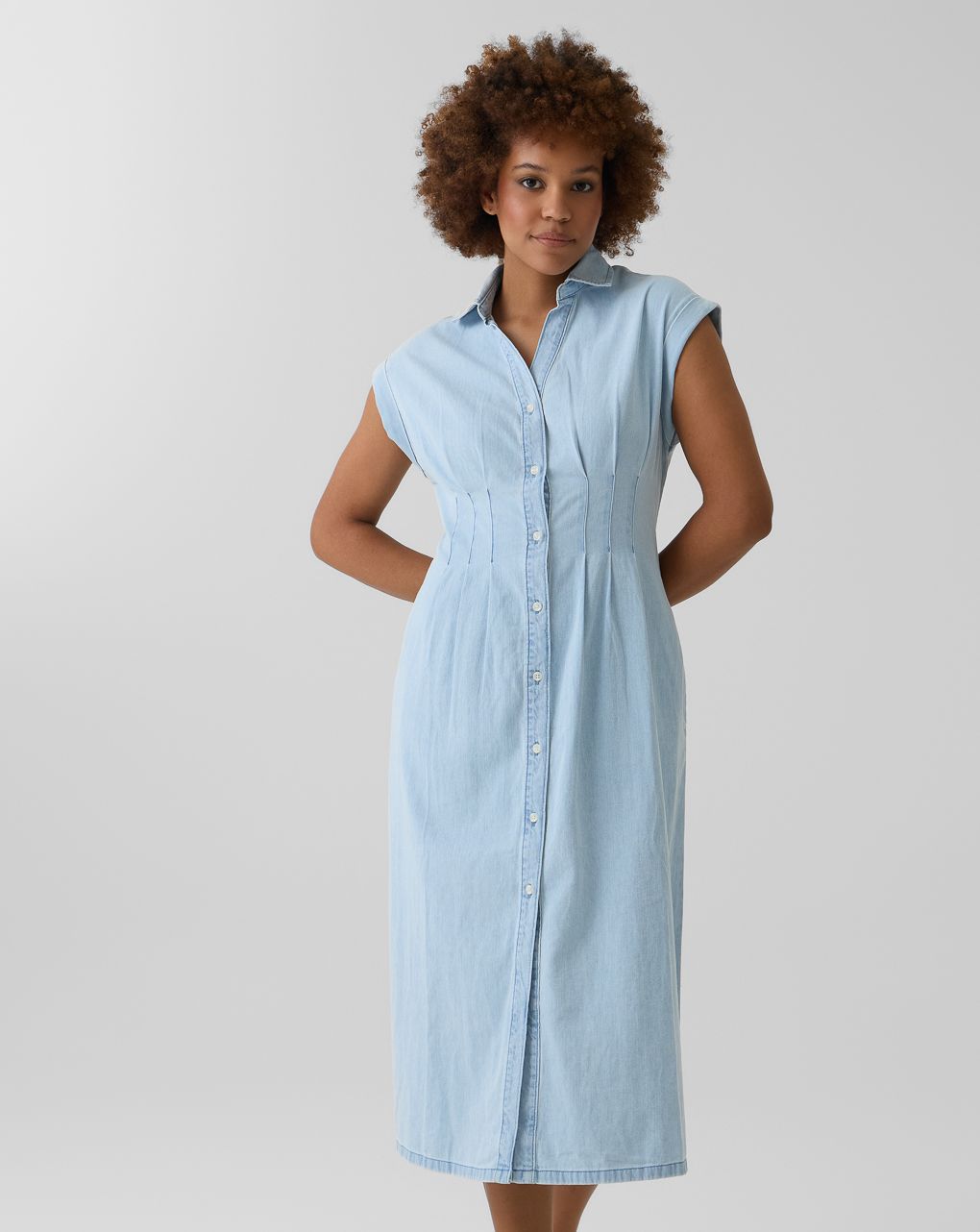 γυναικείο τζιν φόρεμα εγκυμοσύνης/θηλασμού μπλε ανοιχτό - Prénatal