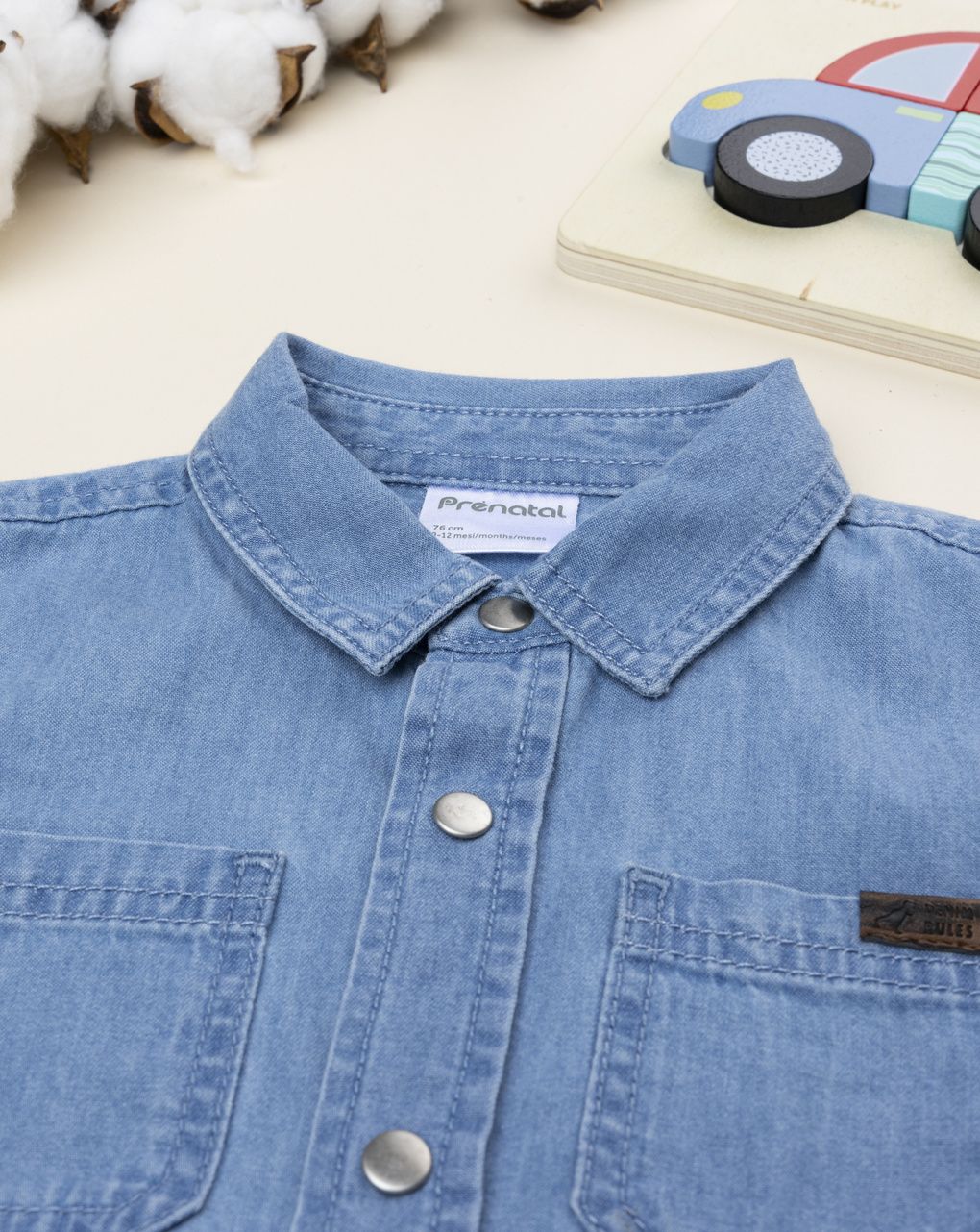 βρεφικό τζιν πουκάμισο μπλε denim rules για αγόρι - Prénatal