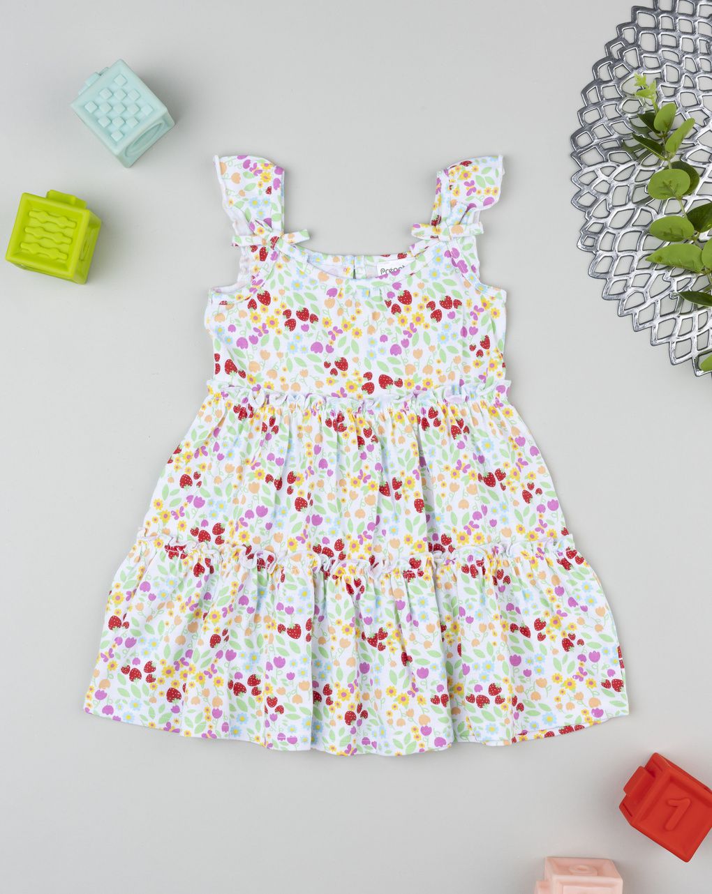 βρεφικό φόρεμα λευκό φλοράλ για κορίτσι - Prénatal