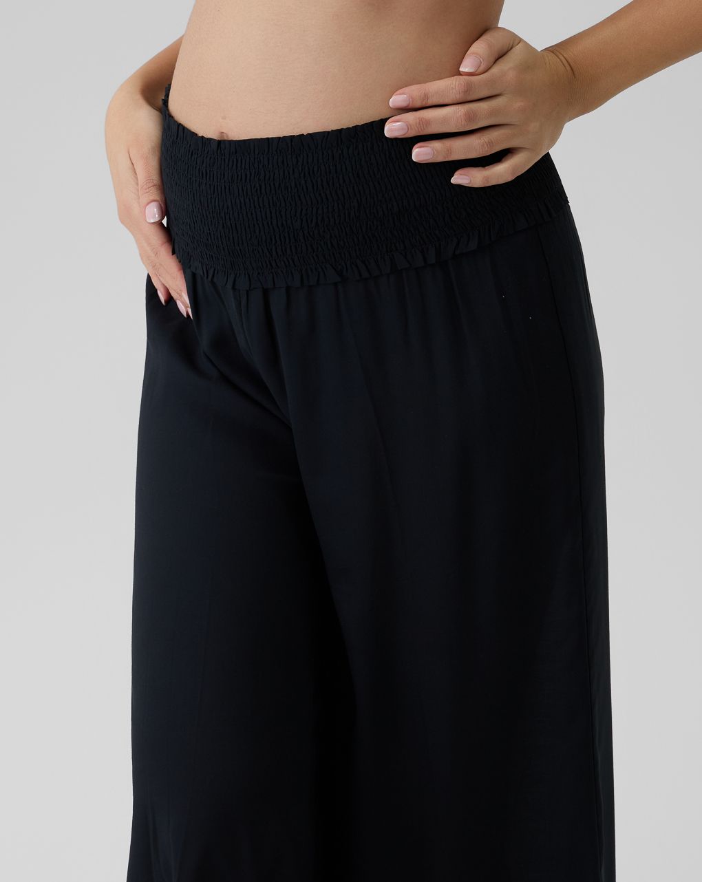 γυναικείο παντελόνι εγκυμοσύνης wide leg μαύρο - Prénatal