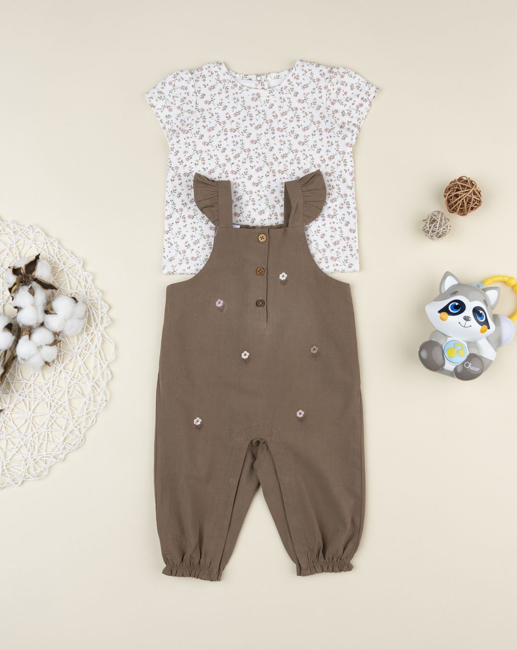 βρεφικό σετ t-shirt και σαλοπέτα wood για κορίτσι - Prénatal
